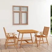 Meble ogrodowe - shumee shumee 3 cz zestaw mebli ogrodowych lite drewno akacjowe - miniaturka - grafika 1