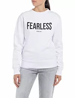 Bluzy damskie - Replay Bluza damska 100% bawełna, 001 White, XL - miniaturka - grafika 1