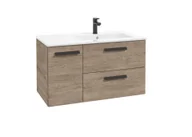 Szafki łazienkowe - Szafka łazienkowa pod umywalkę Defra Faro 90 cm prawa orzech rockford 001-D-09006 - miniaturka - grafika 1