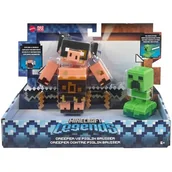 Figurki kolekcjonerskie - Zestaw figurek MATTEL Minecraft Legends Creeper vs Piglin Zabijaka GYR99 - miniaturka - grafika 1