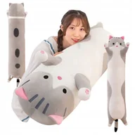 Maskotki i pluszaki - Długi Kotek Kot Maskotka Szara Poduszka Pluszak 150 cm XL Idealny Prezent - miniaturka - grafika 1