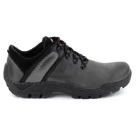 Buty trekkingowe męskie - Skórzane buty trekkingowe męskie 311GT szary - Buty Olivier - miniaturka - grafika 1