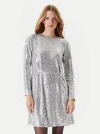 Sukienki - United Colors Of Benetton Sukienka dzianinowa 4RO6DV0AC Srebrny Regular Fit - miniaturka - grafika 1