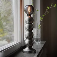Lampy stojące - Markslöjd Lampa stołowa Gong, kolor srebrny, metal, wysokość 33 cm - miniaturka - grafika 1
