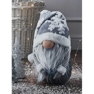 Skrzat tekstylny krasnal stojący 26 cm szary - Ozdoby bożonarodzeniowe - miniaturka - grafika 1