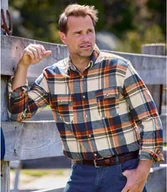 Koszule męskie - Flanelowa koszula w kratę Quebec Mężczyzna Atlas For Men - Kolor : Pomarańczowy - Rozmiar : 5XL - miniaturka - grafika 1