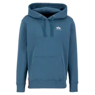 Bluzy męskie - Bluza Alpha Industries Basic Hoody Small Logo 196318678 - niebieska - miniaturka - grafika 1