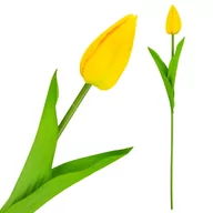 Sztuczne kwiaty - TULIPAN POJEDYNCZY ŻÓŁTY JAK ŻYWY KWIAT SZTUCZNY DO BUKIETU STROIKA - miniaturka - grafika 1