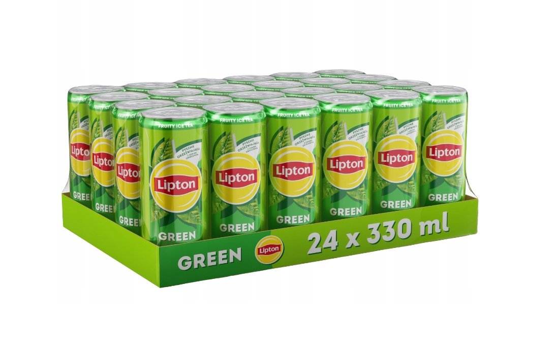 24xNapój herbaciany Lipton Ice Tea Green zielona herbata puszka 330ml 0,33l