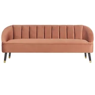 Sofy i kanapy - Sofa 3-osobowa welurowa złoty brąz ALSVAG - miniaturka - grafika 1