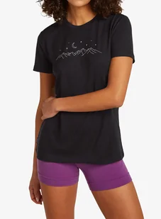 Koszulka damska Icebreaker Merino 150 Tech Lite SS Tee Sparkling Stars - black - Skarpetki i podkolanówki sportowe - miniaturka - grafika 1