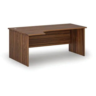 Biurko narożne PRIMO WOOD, 1800 x 1200 mm, lewe, orzech - Biurka - miniaturka - grafika 1