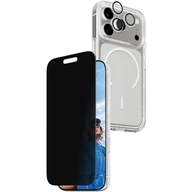 Etui i futerały do telefonów - Etui PANZERGLASS Care Flagship Privacy MagSafe 3w1 do Apple iPhone 17 Pro Przezroczysty szkło prywatyzujące osłona obiektywu - miniaturka - grafika 1