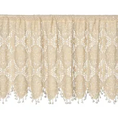 Firany - Zazdrostka 60x150 Moly beżowa jasna z ażurowym kwiatowym wzorem gotowa na tunelu - miniaturka - grafika 1