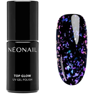 Top hybrydowy Top Glow Violet Aurora Flakes 7,2 ml - Lakiery hybrydowe - miniaturka - grafika 1