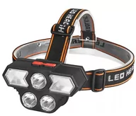 Latarki - Latarka Czołowa Super Jasne 3 Led Światło Ostrzegawcze Ładowana Z Usb - miniaturka - grafika 1