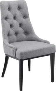 Krzesło do jadalni 'Chester' z wzorem Chesterfield 100 x 53 x 60 cm jasnoszare - Krzesła - miniaturka - grafika 1
