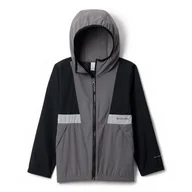 Kurtki i płaszcze dla chłopców - Columbia Youth Boys Spire Valley Windbreaker, Lightweight Windbreaker Jacket, Black/City Grey/Columbia Grey, M - miniaturka - grafika 1