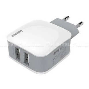Baseus Letour ładowarka sieciowa zasilacz EU adapter do telefonu 2x USB 2.4A biała (ZCL2B-B02) - Ładowarki do telefonów - miniaturka - grafika 2