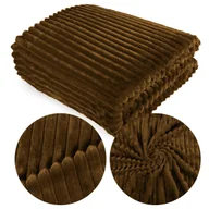 Koce - Koc 160x200 Mikrofibra Tłoczona ARDEA Pasy Jednolity Pled Narzuta - miniaturka - grafika 1
