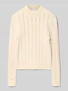 Sweter z dzianiny o kroju regular fit ze wzorem ze ściegu warkoczowego - Swetry dla dziewczynek - miniaturka - grafika 1