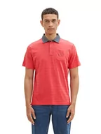 Koszulki męskie - TOM TAILOR Męska koszulka polo 1038533, 31045-Soft Berry Red, XXL, 31045 - Soft Berry Red, XXL - miniaturka - grafika 1