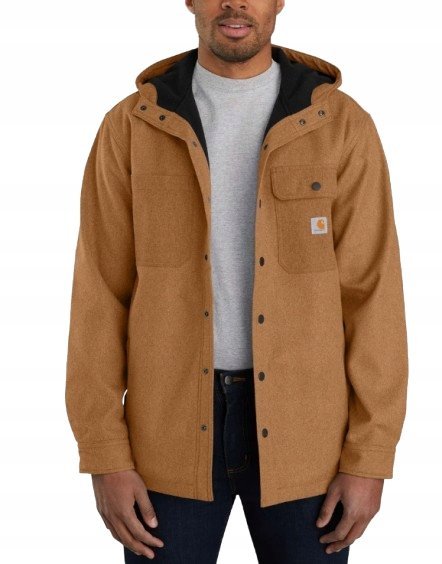 CARHARTT KURTKA MĘSKA Z KAPTUREM BRĄZOWA Z OCIEPLENIEM S J5C