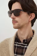 Okulary przeciwsłoneczne - Emporio Armani okulary przeciwsłoneczne męskie kolor brązowy - miniaturka - grafika 1
