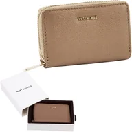 Portfele - Portfel damski mały WINGS skórzany kieszeń na monety bilon elegancki beżowy - miniaturka - grafika 1