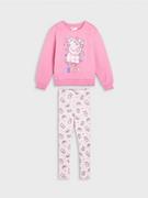 Dresy i komplety dla dziewczynek - Sinsay - Komplet: bluza i legginsy Świnka Peppa - różowy - miniaturka - grafika 1