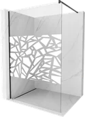 Ścianki i drzwi prysznicowe - Mexen Kioto ścianka prysznicowa Walk-in 70 x 200 cm, biały wzór 8 mm, czarna - 800-070-101-70-85 - miniaturka - grafika 1
