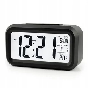 Zegar Budzik Alarm Do Domu Na Biurko Stolik Czarny 13,5Cm - Ac095 - Zegary - miniaturka - grafika 1