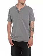 Koszulki męskie - Replay Męski T-shirt M6452, szary (Steel Grey), XXL, 319 Steel Grey, XXL - miniaturka - grafika 1