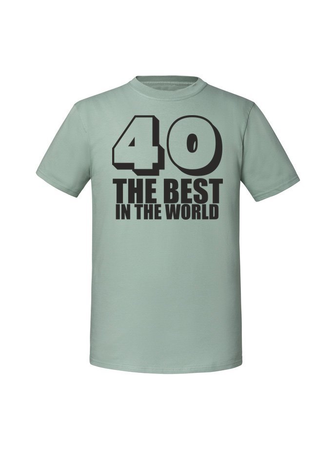 Męska koszulka z nadrukiem -40 The best in the world Miętowy S