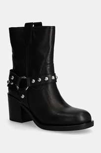 Aldo botki skórzane ALBAI damskie kolor czarny na słupku 13848384 ALBAI - Botki damskie - miniaturka - grafika 1