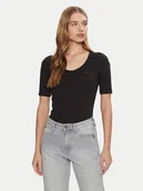 Koszulki i topy damskie - Calvin Klein T-Shirt K20K208050 Czarny Slim Fit - miniaturka - grafika 1