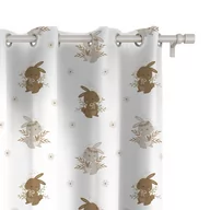 Firany i zasłony dla dzieci - Zasłona dla dzieci BUNNY BLISS wzór D245 | zajączki w kwiatuszkach 150 x 260 cm tkanina zaciemniająca - miniaturka - grafika 1