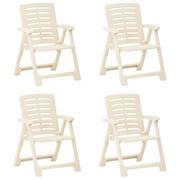 Fotele i krzesła ogrodowe - vidaXL Krzesła ogrodowe rozkładane 4 szt. plastikowe białe - miniaturka - grafika 1