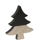 Ozdoby bożonarodzeniowe - FIGURKA DREWNIANA CHOINKA CZARNO-ZŁOTA 13,5x2x16 cm - miniaturka - grafika 1