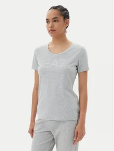 EA7 Emporio Armani T-Shirt 7W000094 AF10373 O8002 Szary Slim Fit - Koszulki i topy damskie - miniaturka - grafika 1