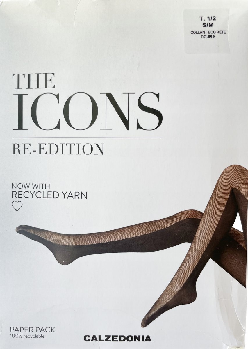 Rajstopy kabaretki Calzedonia Fashion Tights 30den czarny Nero rozmiar 1/2