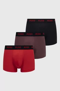 Majtki męskie - HUGO bokserki (3-pack) męskie kolor czerwony - Hugo - grafika 1