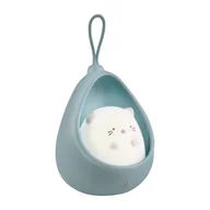 Lampy stojące - Lampka silikonowa LED Sanico Goldlux, Kitty, niebiesko-biała, z czujnikiem PIR - miniaturka - grafika 1