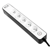 Listwy zasilające - Tracer Listwa zasilająca Zebra Mobile Ready 1,5m 5 gniazd 2x USB 2,1A z wyłącznikiem czarno-biała TRALIS46254 - miniaturka - grafika 1