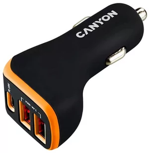 Canyon C-08 Smart IC 1x USB-C 2x USB-A wskaźnik LED Pomarańczowa - Ładowarki do telefonów - miniaturka - grafika 1