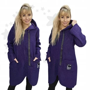 płaszcz damski wiosenny przejściowy bukla śliwka kaptur modny 46 48 3XL 4XL - Płaszcze damskie płaszcz damski wiosenny przejściowy bukla śliwka kaptur modny 46 48 3XL 4XL - Płaszcze damskie - miniaturka - grafika 1