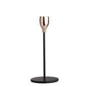 Świeczniki - Świecznik na cienką świecę 8 x 8 x 18,5 cm czarno-złoty - miniaturka - grafika 1