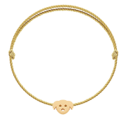 Bransoletki - Bransoletka z pozłacanym pieskiem Etincelle na grubym złotym sznurku premium - miniaturka - grafika 1