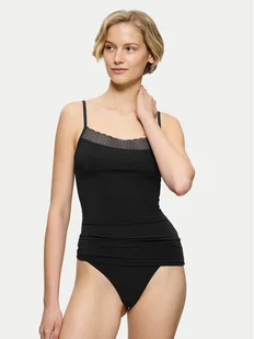 Triumph Top Feel Of Modal 10221654 Czarny Slim Fit - Piżamy damskie - miniaturka - grafika 1