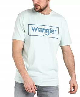 Koszulki męskie - Wrangler Koszulka męska z logo w ramie, SURF Spray, rozmiar S, Spray surf, S - grafika 1